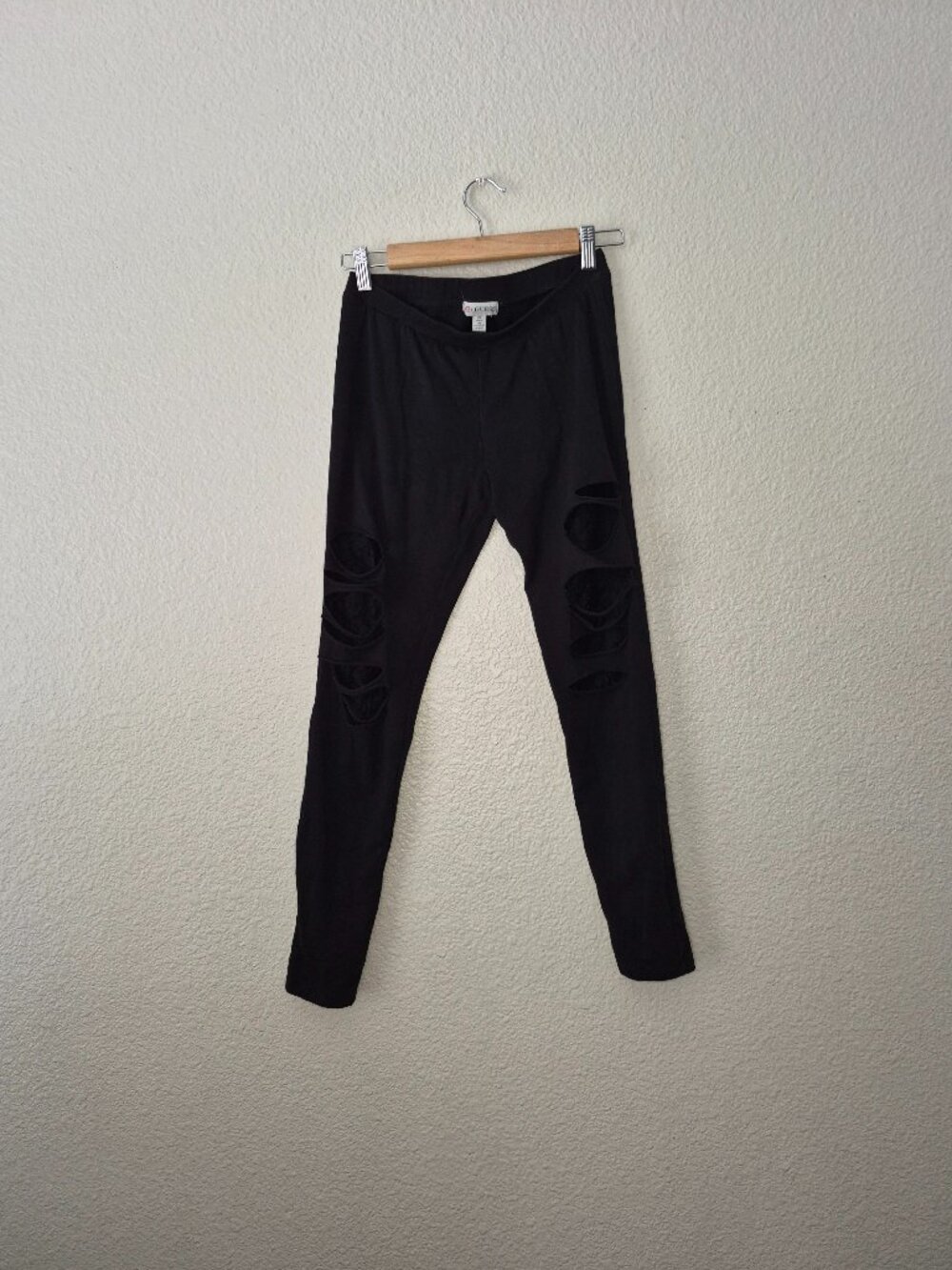 Guess Womens Black Pull On Stretch Pants W/ Laced Front Size: Large